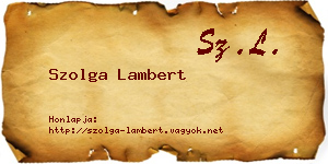 Szolga Lambert névjegykártya